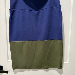 LuLaRoe color block Cassie pencil skirt 2XL Navy olive